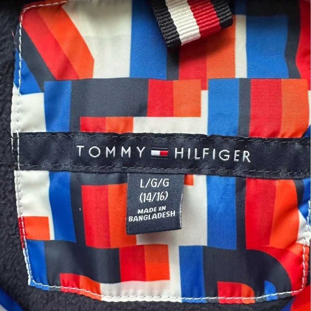 Tommy Hilfiger Boys Logo Print Insulated Hooded Puffer Jacket L 14-16